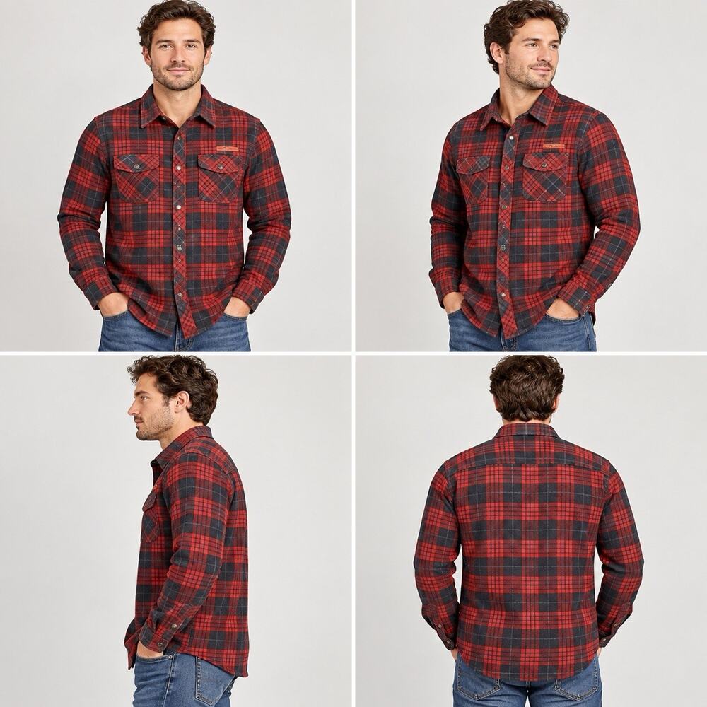 Simply Southern Plaid Flannel Button Up Shirt Red Black Size M